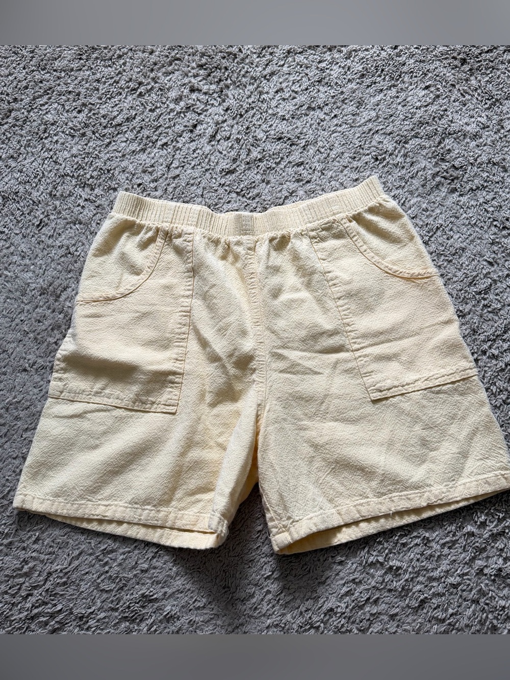 Vintage Butter Yellow Drawstrings of Malibu Cotton Shorts
